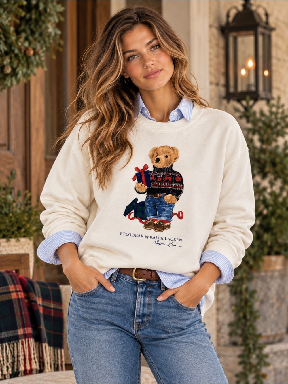 Polo Ralph Lauren Polo Bear Gift Bear Holiday Crewneck Sweatshirt Small Preppy